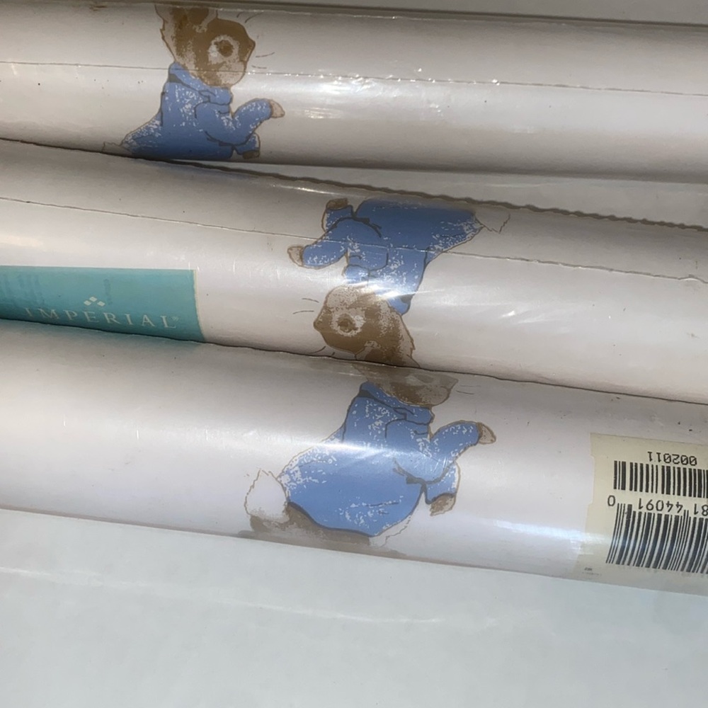 3 vintage Peter rabbit Beatrix potter wallpaper rolls